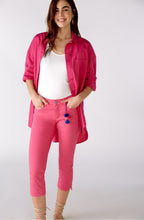 Fuchsia Pink Copped Jeans