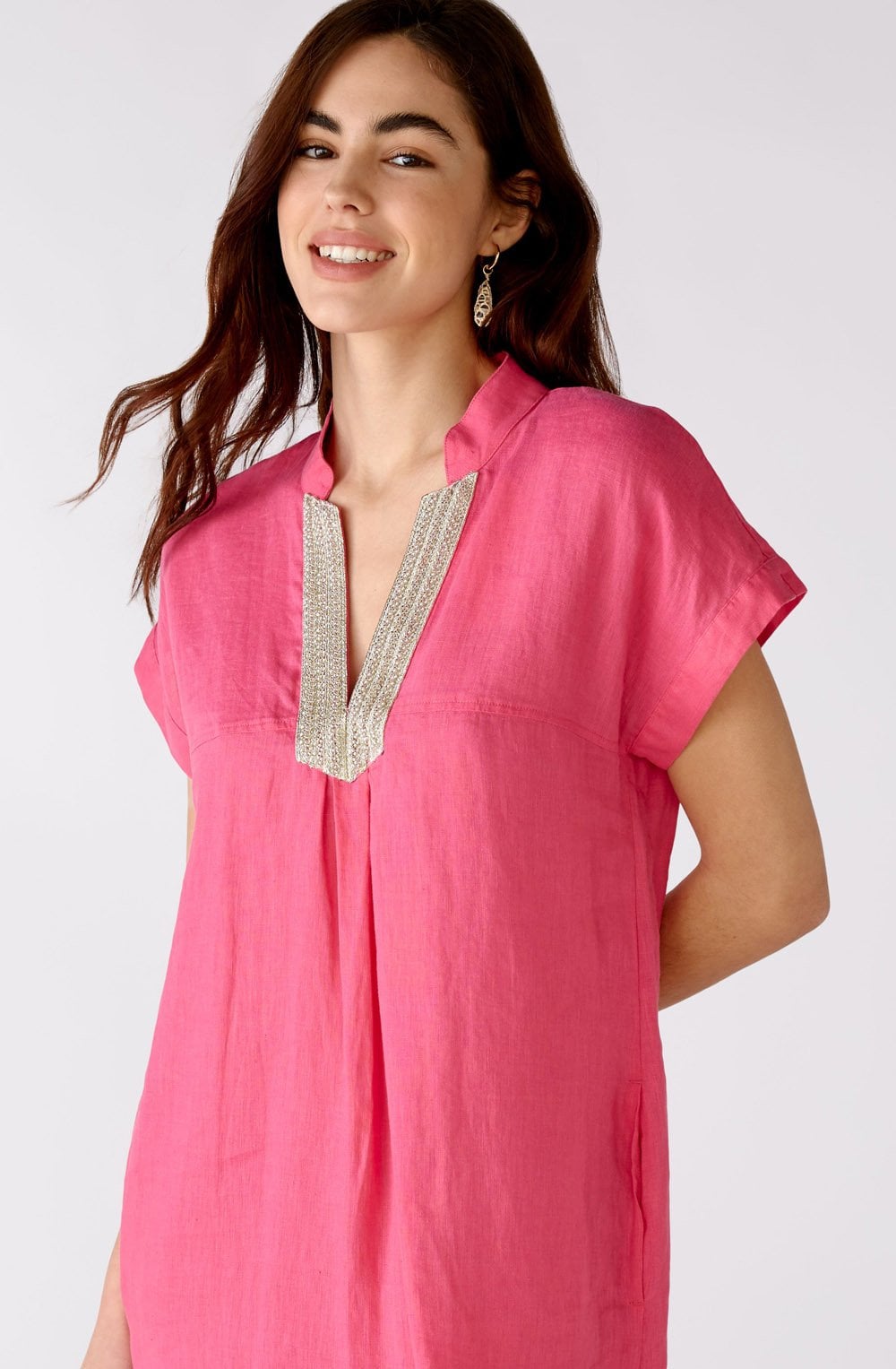 Fuchsia Pink Linen Dress