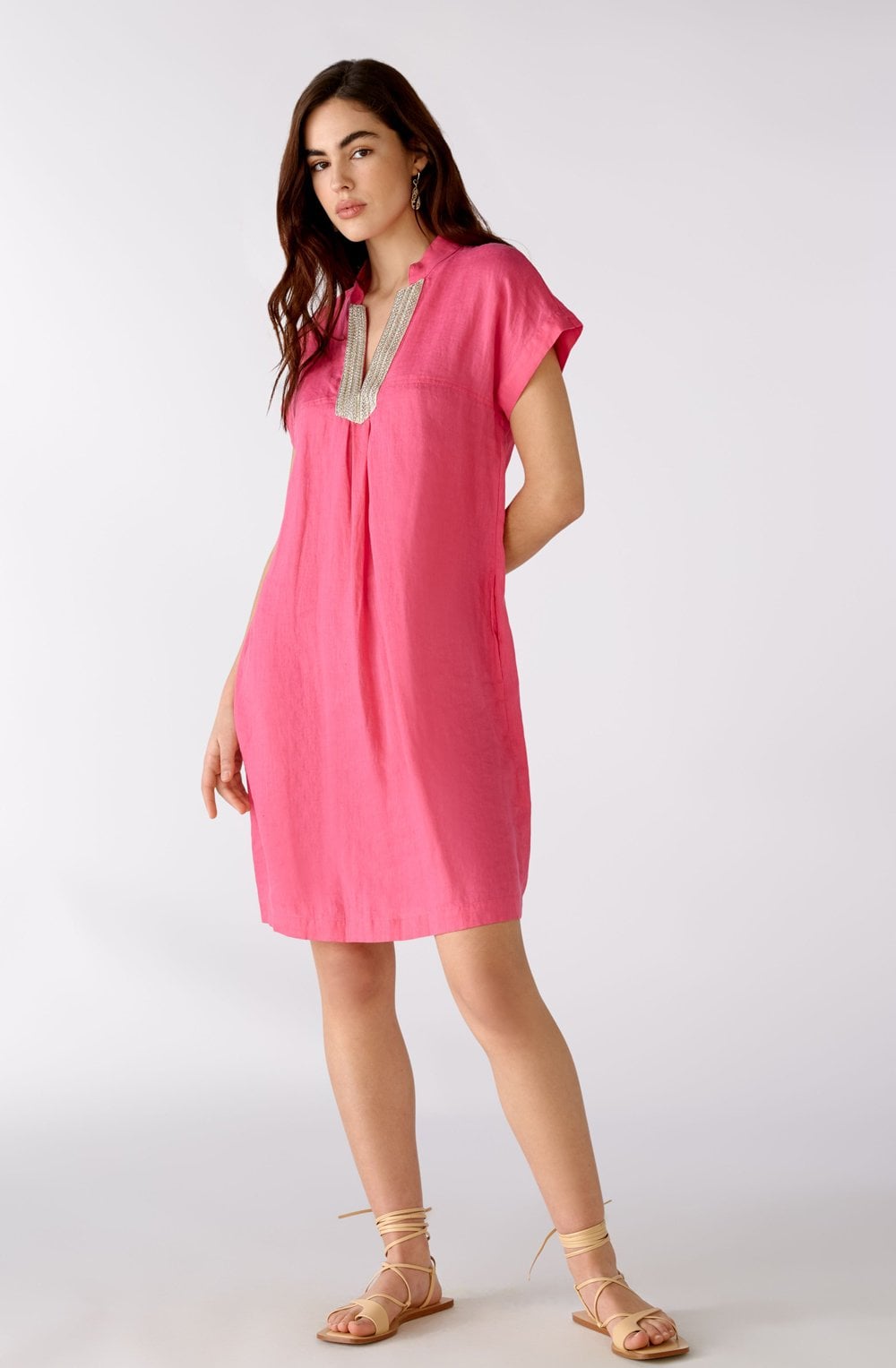 Fuchsia Pink Linen Dress