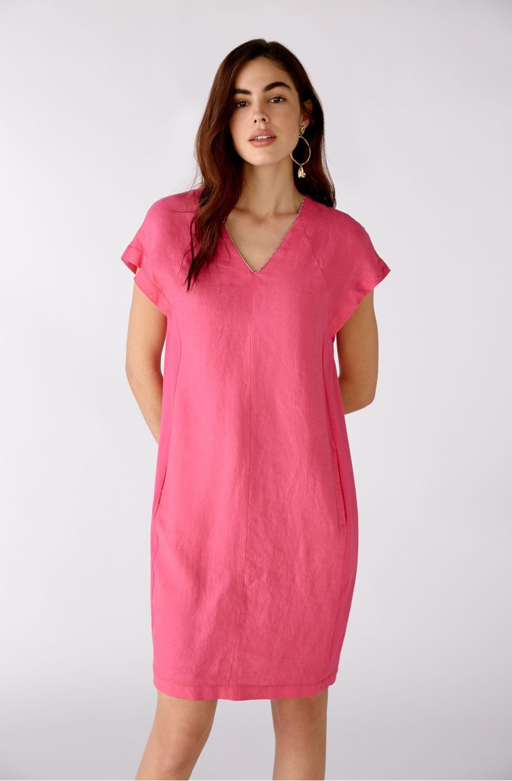 Fuchsia Pink Linen Dress