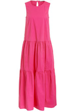 Fuchsia Pink Tiered Maxi Dress