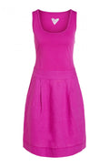 Fuchsia Sleeveless Linen Dress