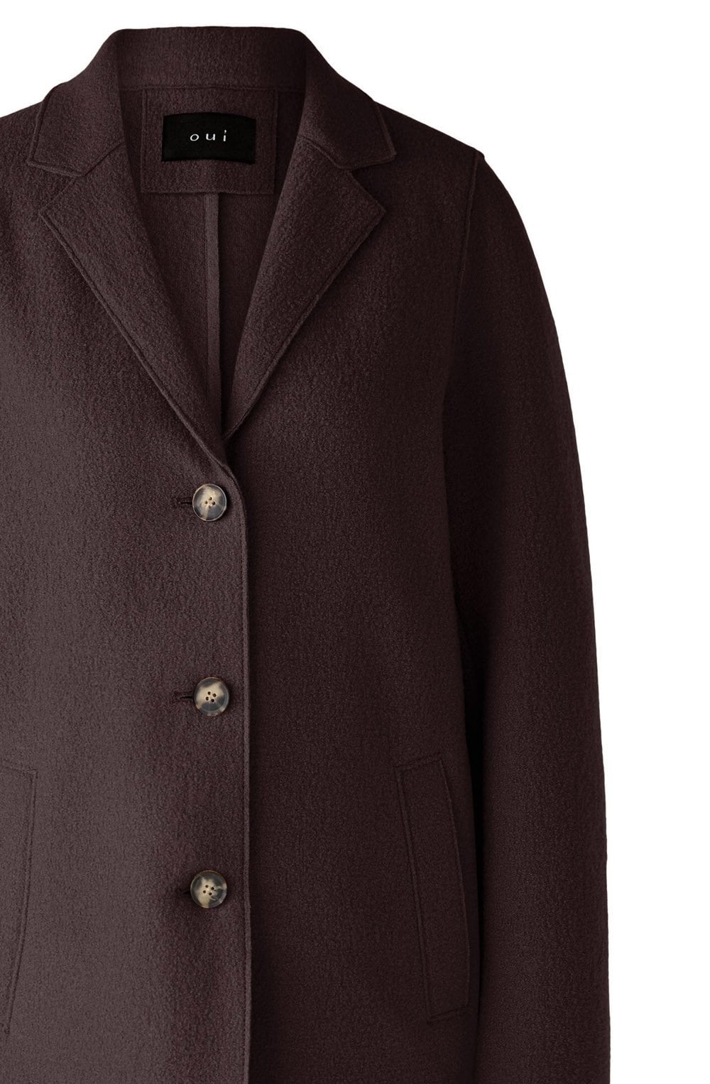 Ganache Boiled Wool Coat