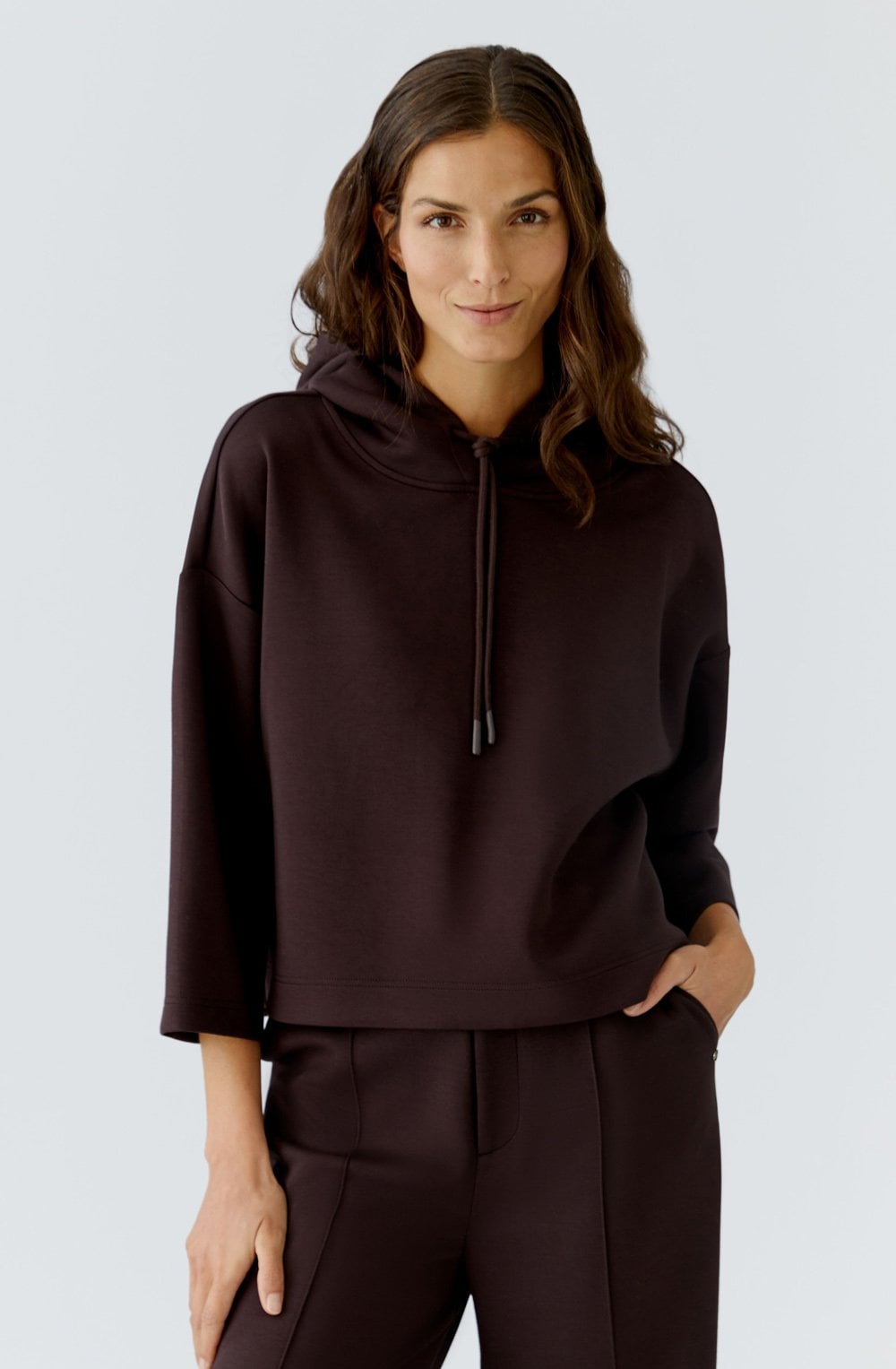 Ganache Boxy Cropped Hooded Sweatshirt