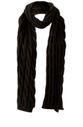 Ganache Brown Cable Knit Scarf