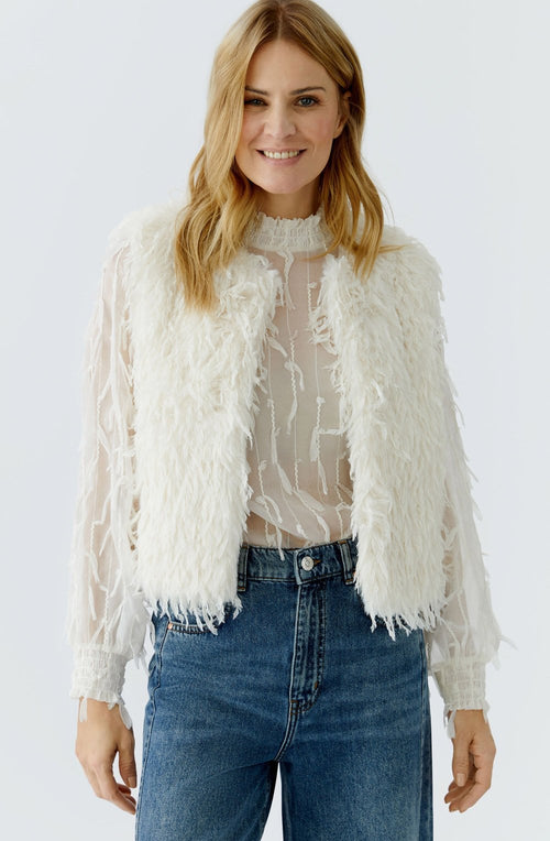 Gardenia Feather Look Waistcoat