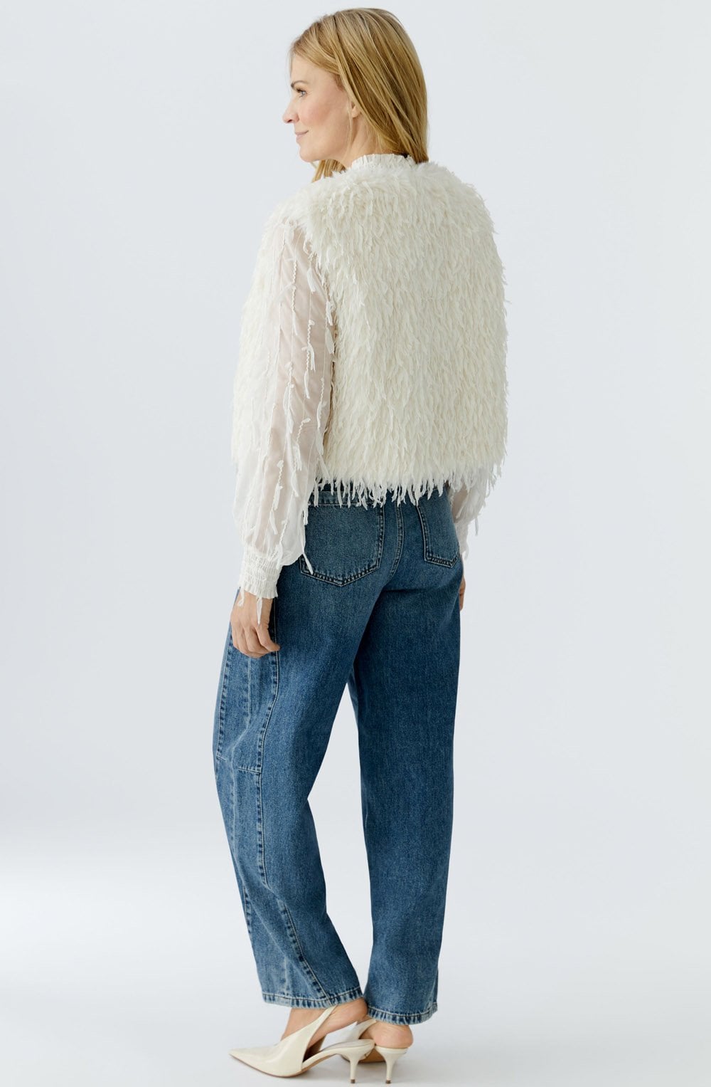Gardenia Feather Look Waistcoat