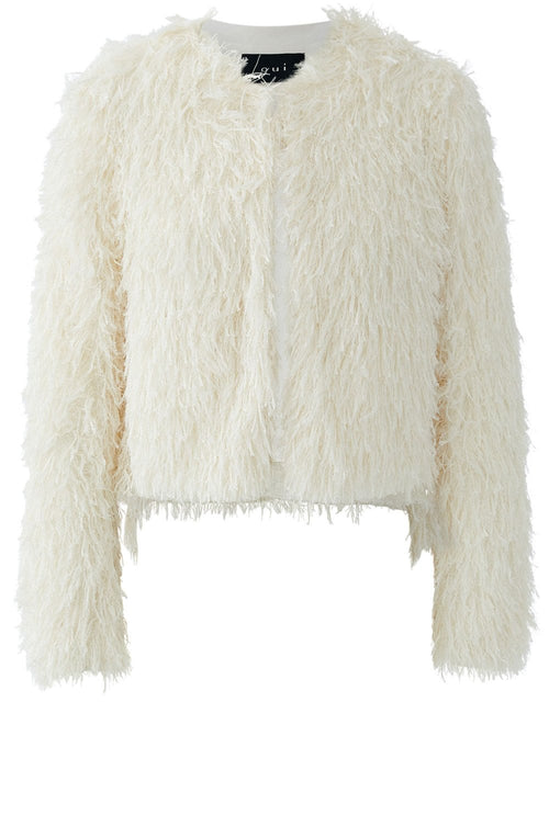 Gardenia Feathered Knit Jacket