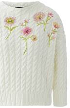 Gardenia Floral Embellished Cable Knit Jumper