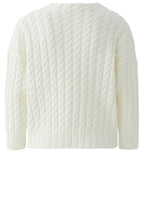 Gardenia Floral Embellished Cable Knit Jumper