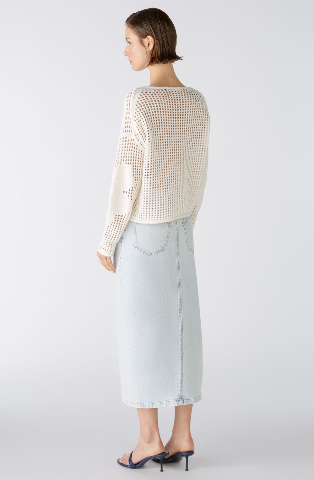 Gardenia Floral Open Knit Jumper