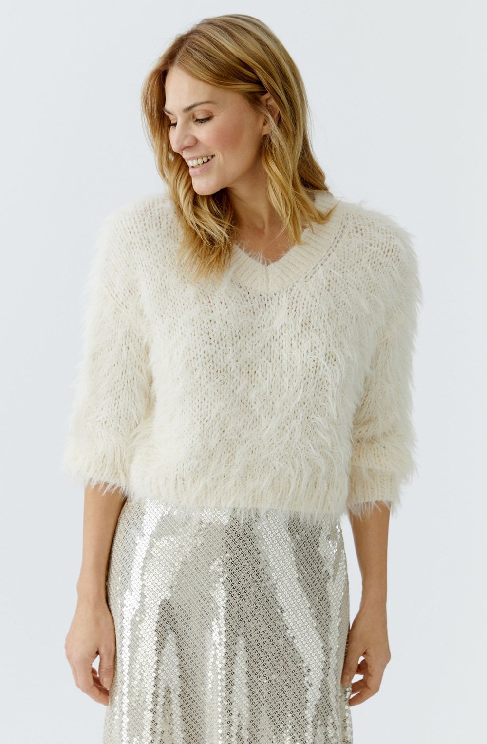 Gardenia Long Haired Boucle Jumper