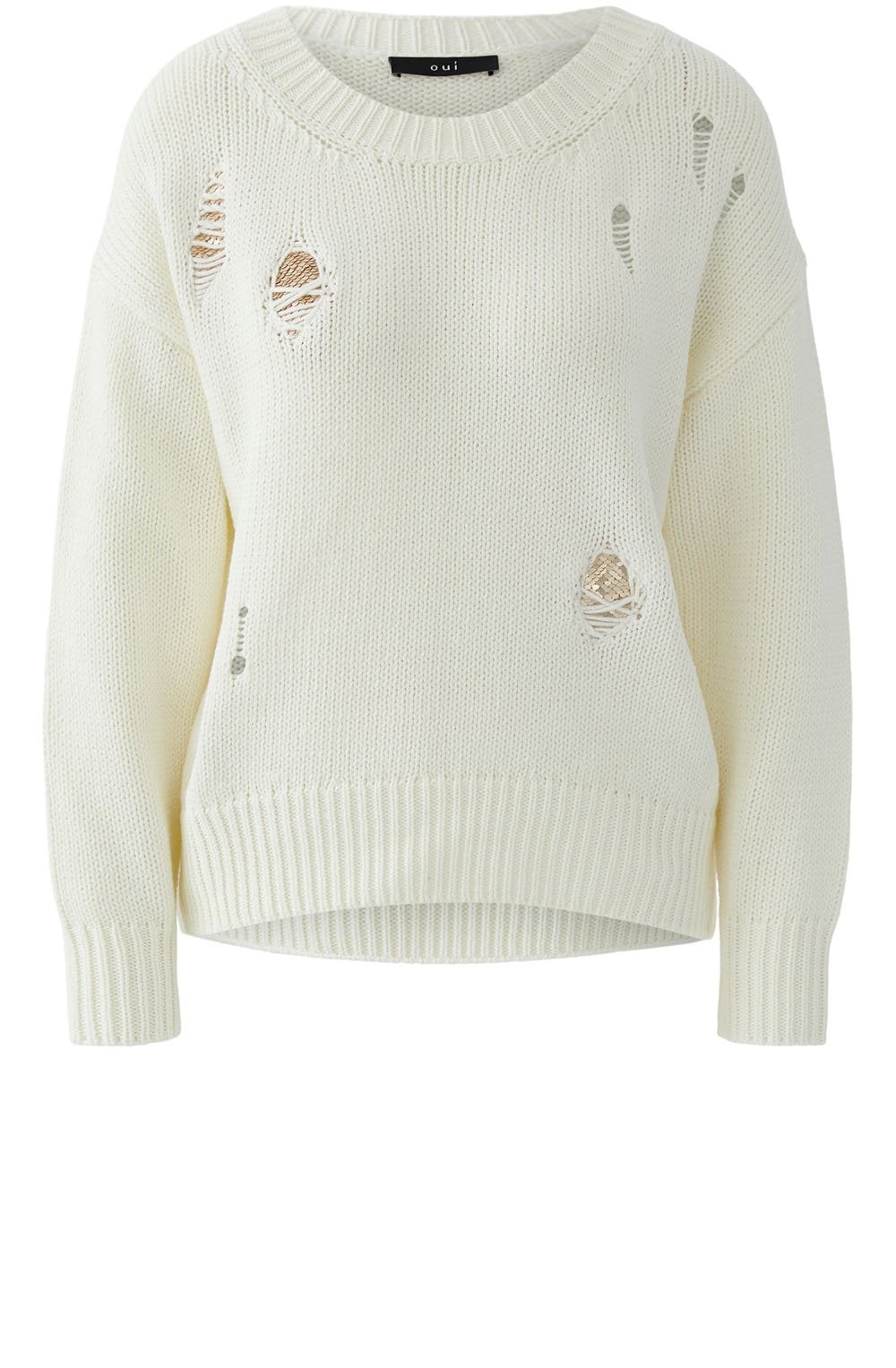 Gardenia Sequin Detail Distressed Knit Jumper