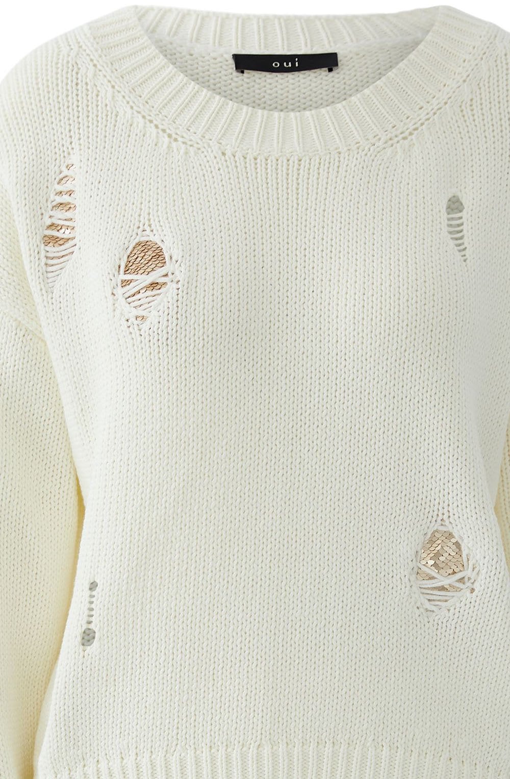 Gardenia Sequin Detail Distressed Knit Jumper