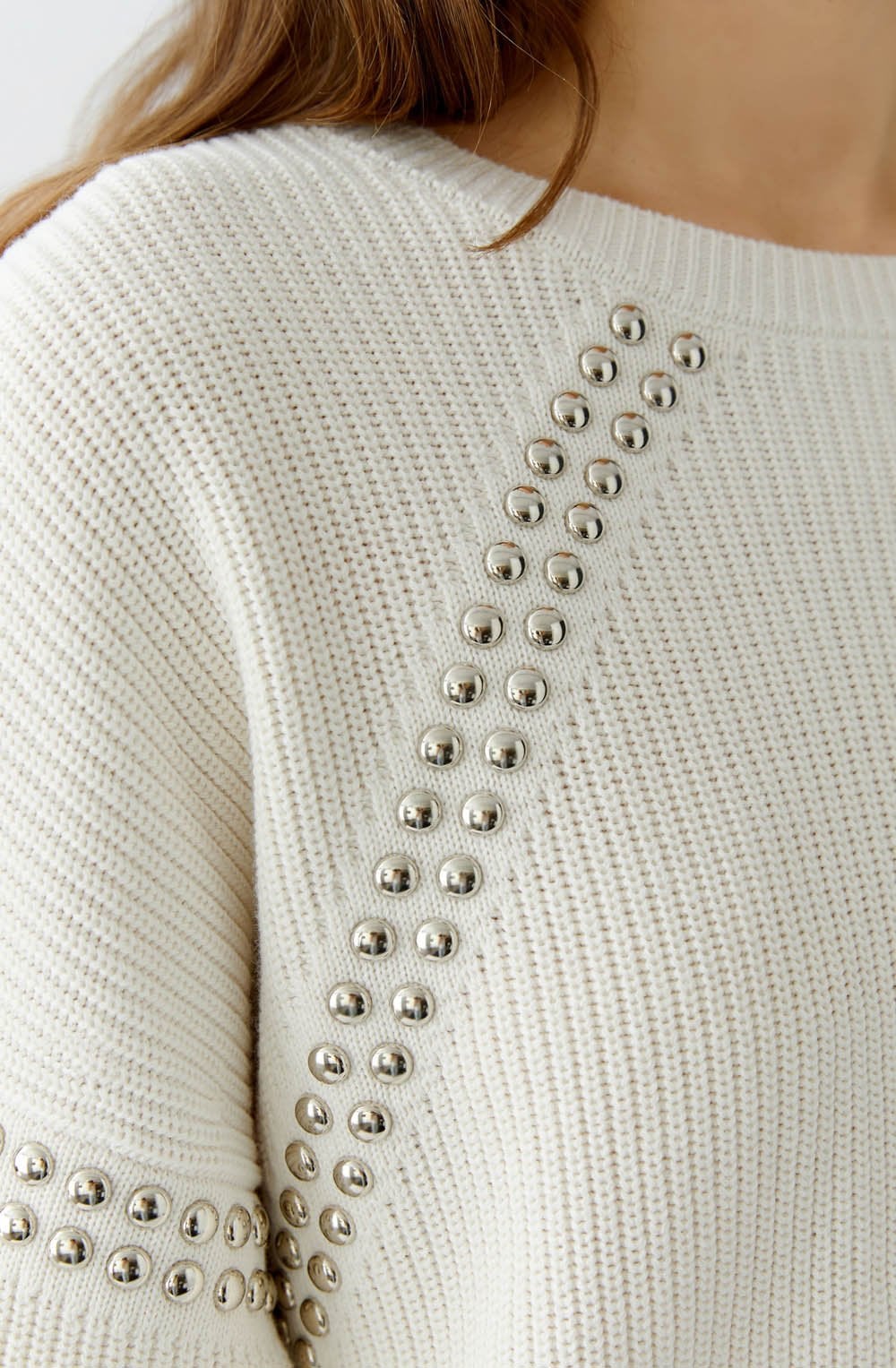 Gardenia Studded Raglan Sleeve Jumper