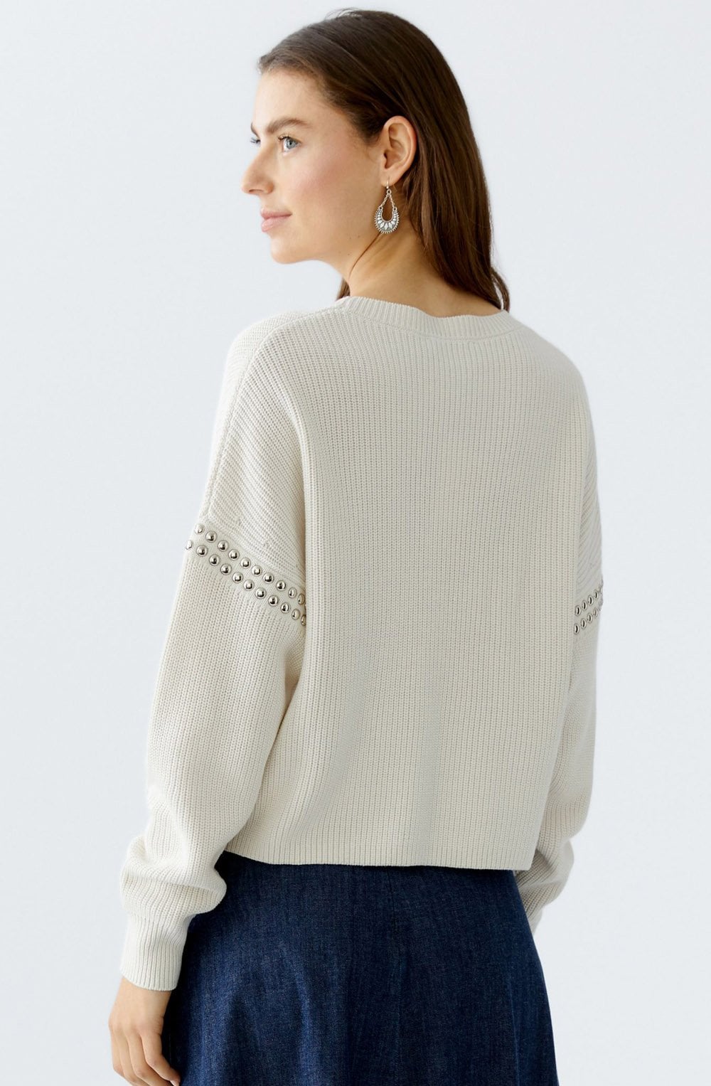 Gardenia Studded Raglan Sleeve Jumper