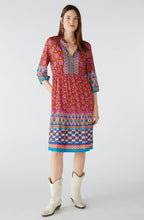 Geometric Waisted and Tiered Silky Touch Dress