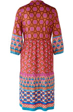 Geometric Waisted and Tiered Silky Touch Dress