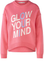 Glow Your Mind Pink Slogan Jumper