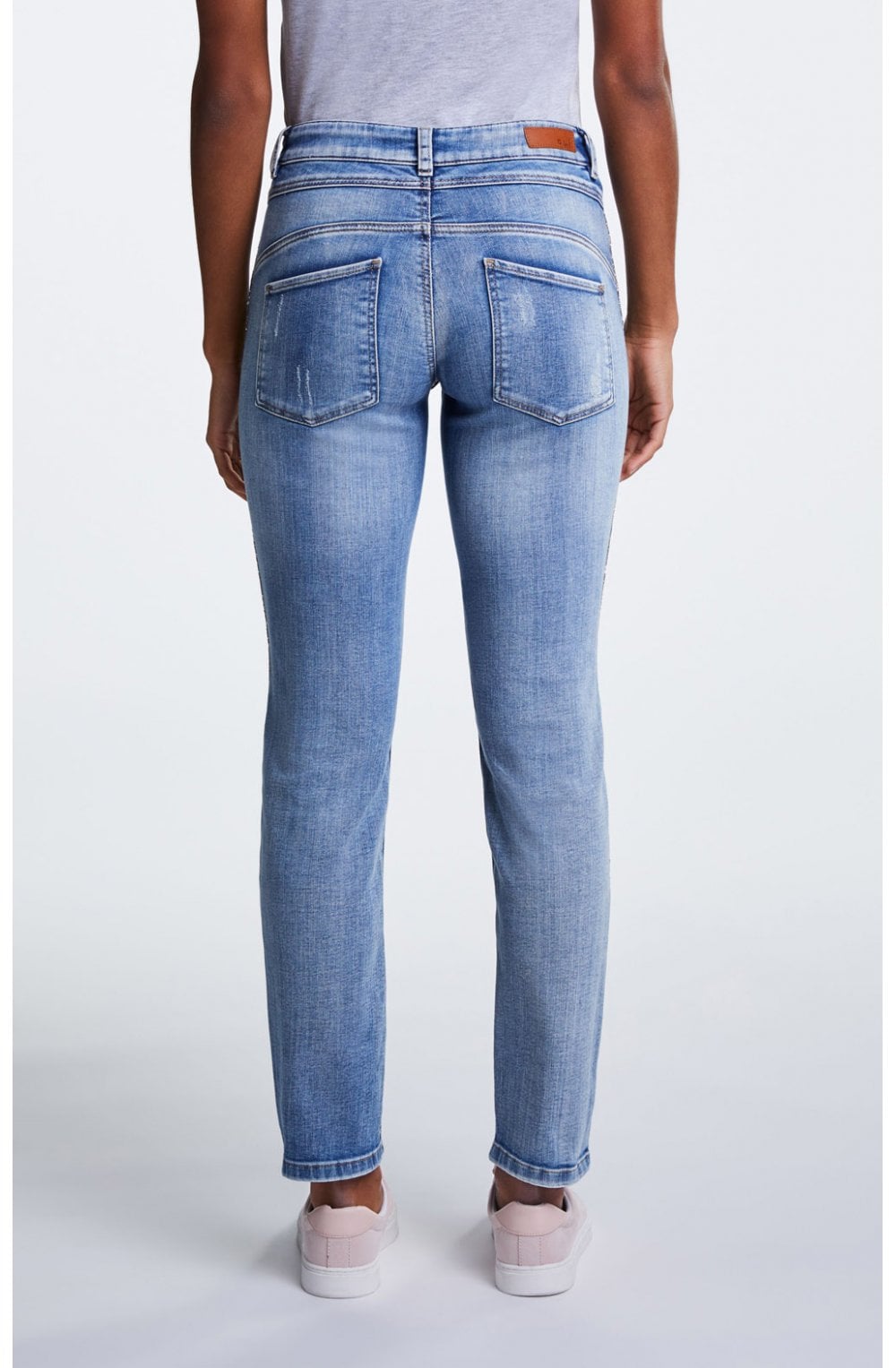 Gold Rhinestone Stripe Newport Jeans