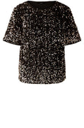Gold Sequins and Black Velvet Blouse