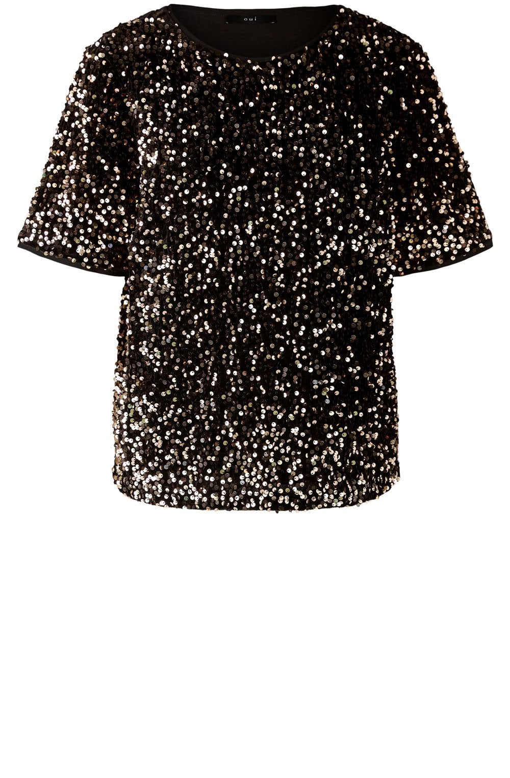 Gold Sequins and Black Velvet Blouse
