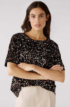Gold Sequins and Black Velvet Blouse