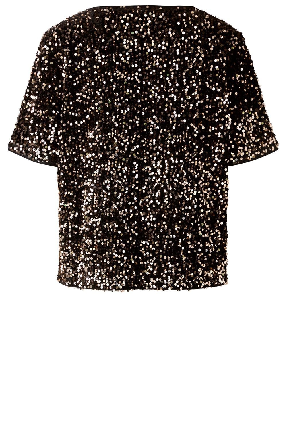 Gold Sequins and Black Velvet Blouse