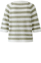Green and White Linen Sleeve Pullover