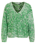 Green and White Linen Knit Pullover