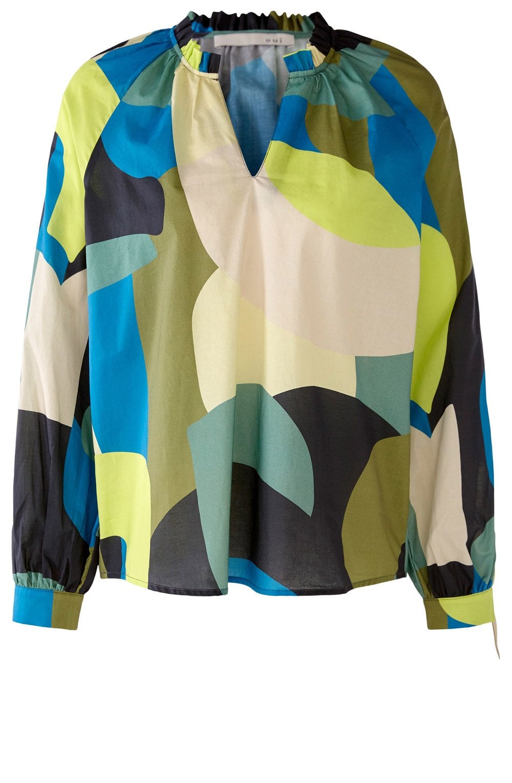 Green Blue Bold Print Cotton Tunic