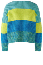 Green Blue Relaxed Colour Block Jumper