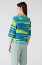 Green Blue Relaxed V Neck Jumper