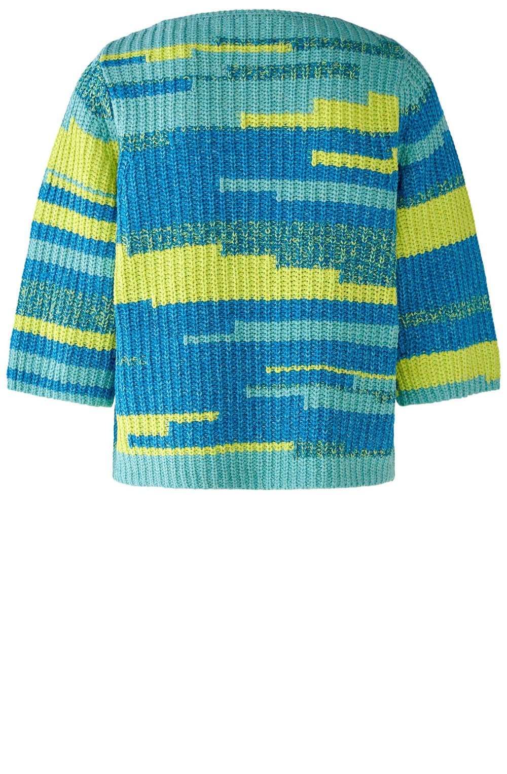 Green Blue Relaxed V Neck Jumper