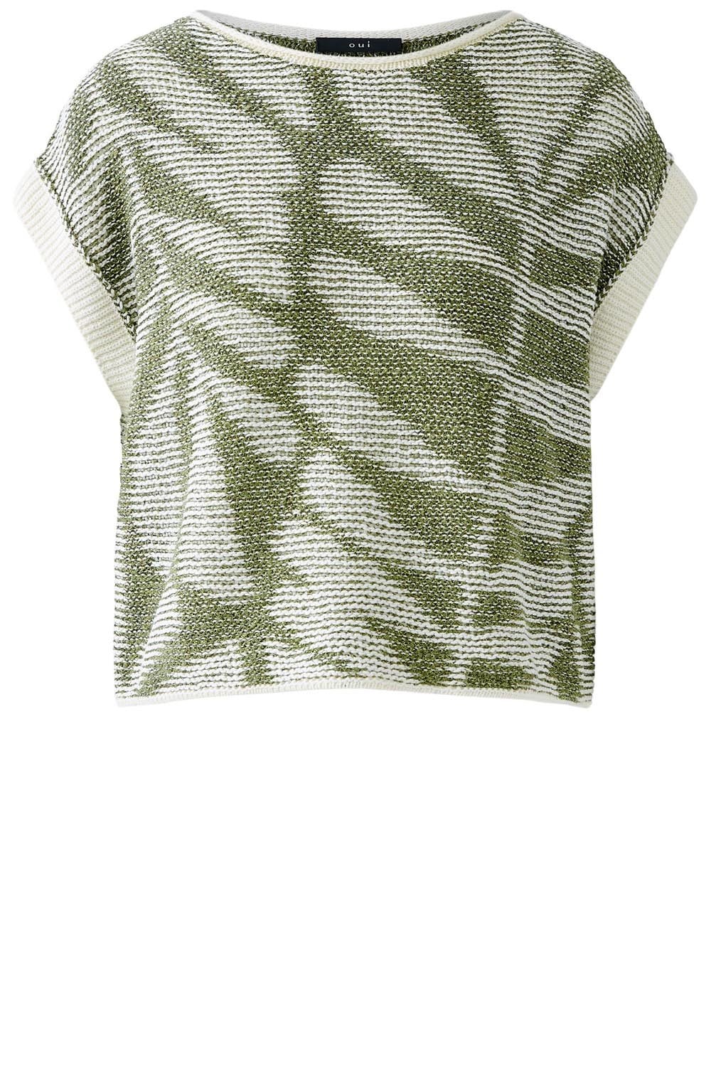 Green Elaborate Knit Leaf Slipover