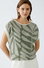 Green Elaborate Knit Leaf Slipover