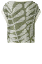 Green Elaborate Knit Leaf Slipover