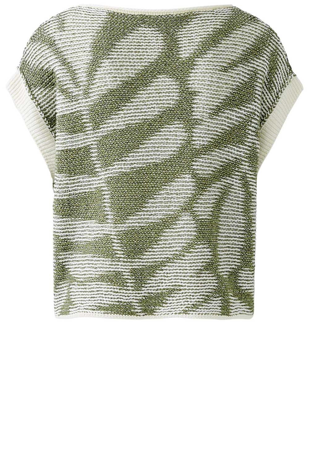 Green Elaborate Knit Leaf Slipover