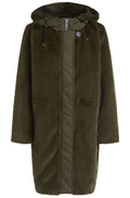 Green Faux Fur Hooded Coat