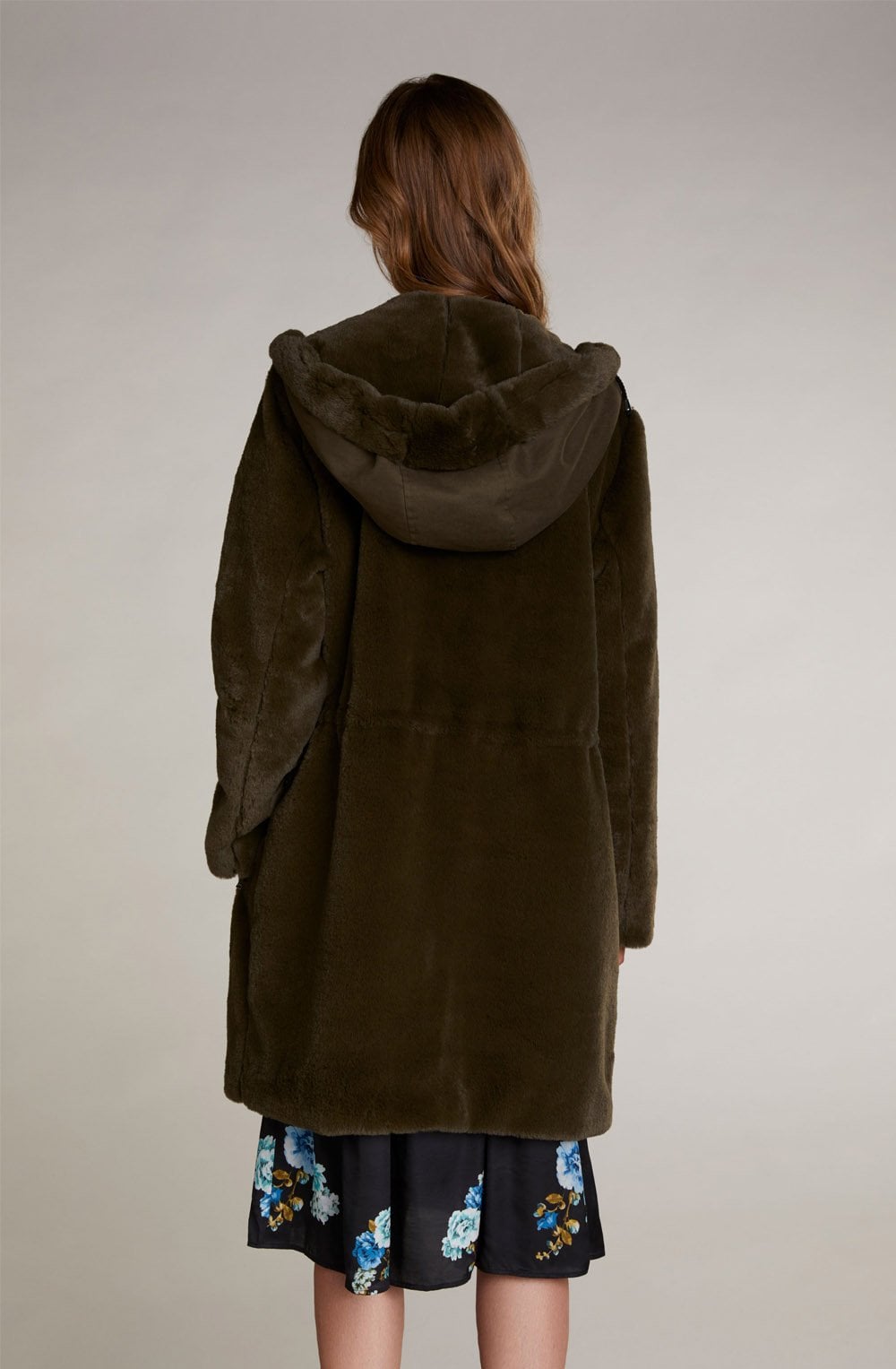 Green Faux Fur Hooded Coat