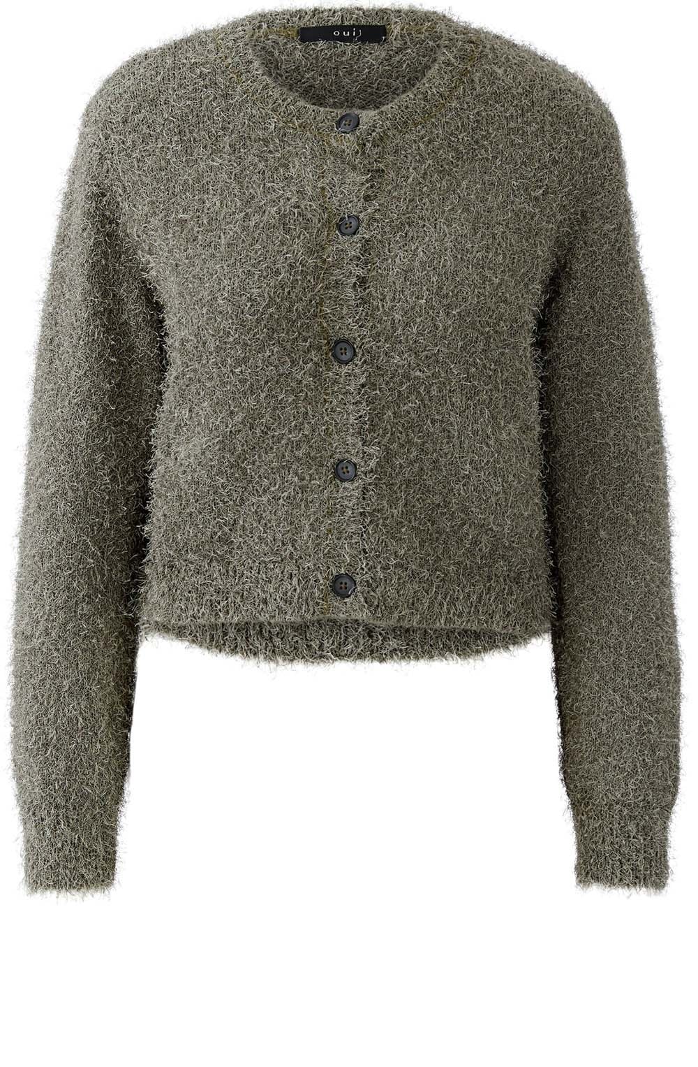 Green Garden Eyelash Knit Cardigan