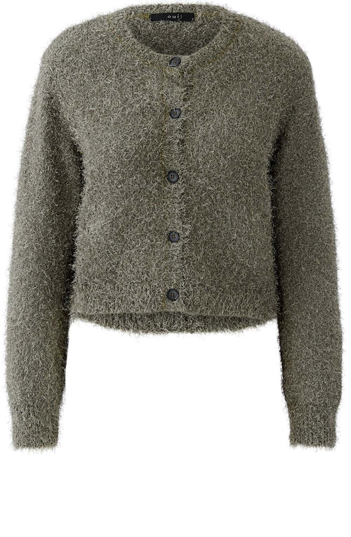 Green Garden Eyelash Knit Cardigan