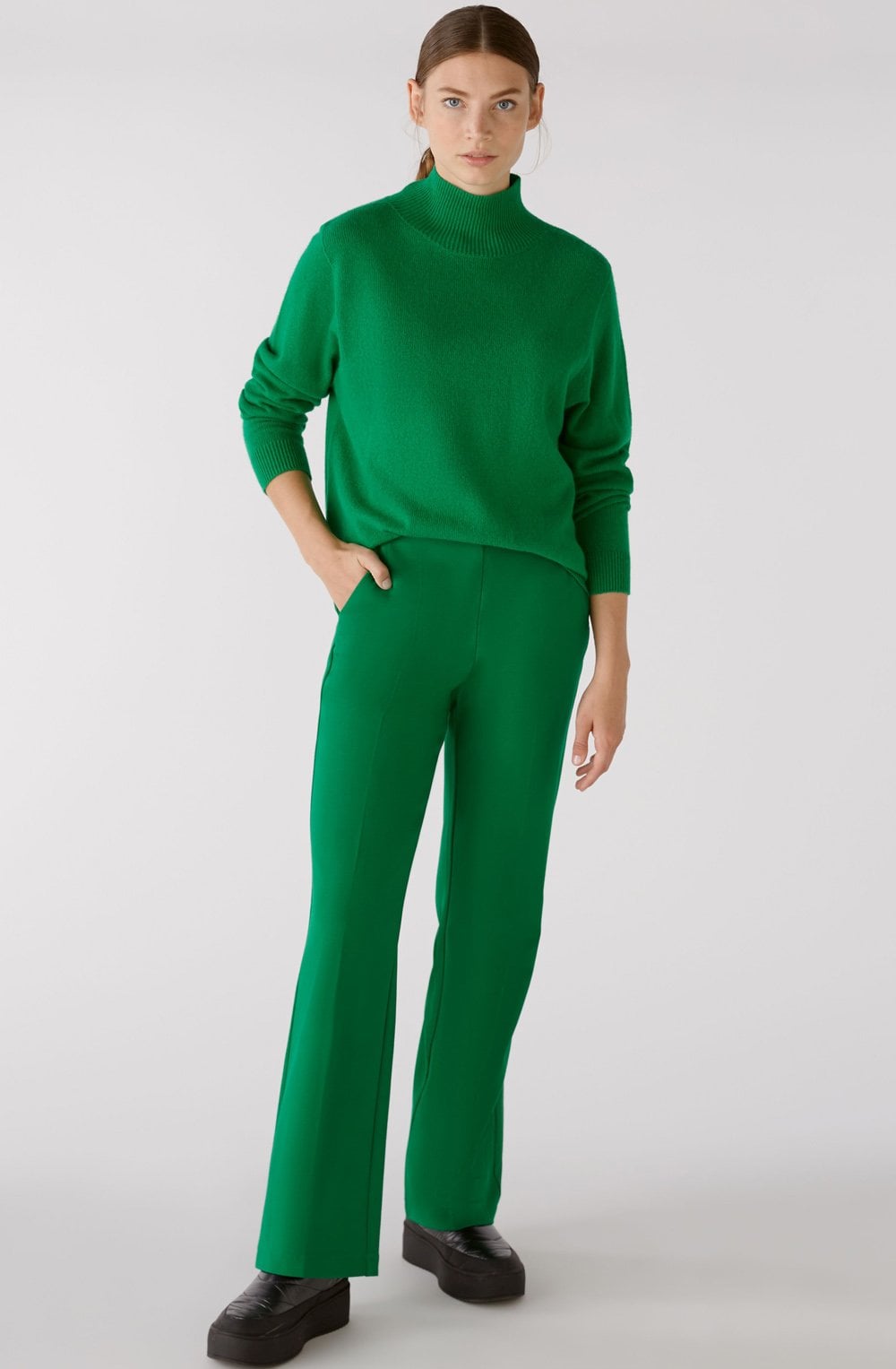 Green High Neck Seamless Jumper