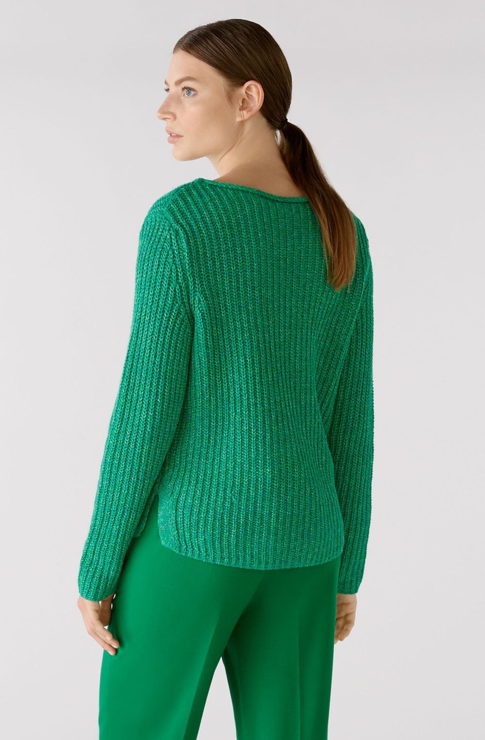 Green Iconic Mix Knit Jumper
