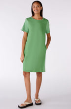 Green Leaf Short Sleeved Linen Dress