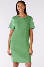 Green Leaf Short Sleeved Linen Dress
