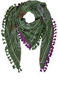 Green Paisley Print Scarf