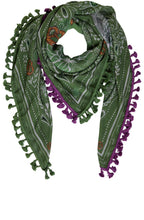 Green Paisley Print Scarf