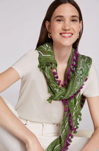 Green Paisley Print Scarf