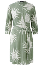 Green Palm Leaf Silk Touch Tunic Dress